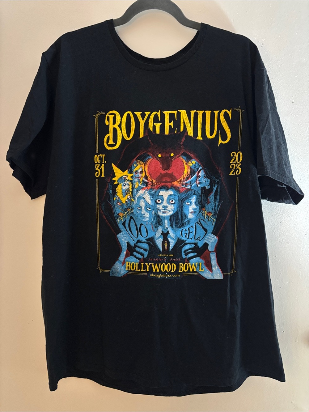 Boygenius Black Graphic Tee - Hollywood Bowl Tour Shirt XL
